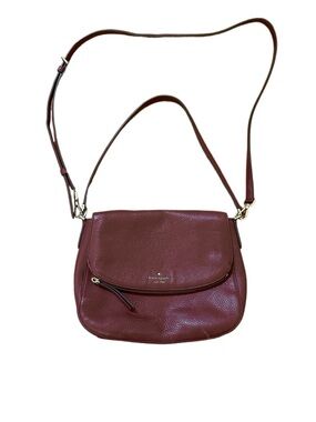 kate spade Pebbled Leather Crossbody Bag in Burgundy